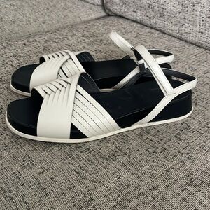 Camper Antonik Off White Leather Sandals Size 41 US 10